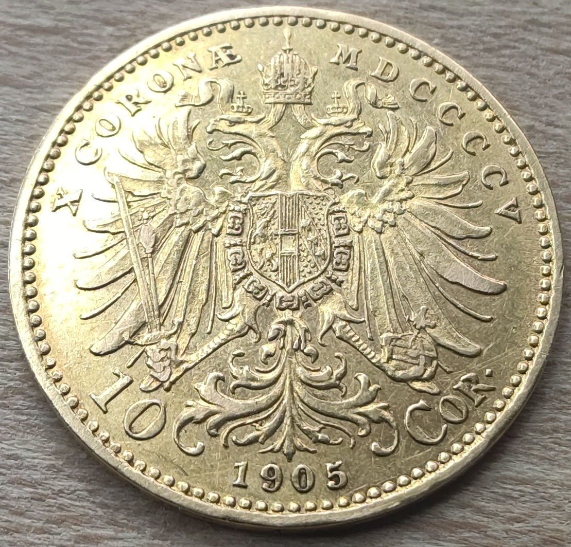 Zlatá mince 10 korona 1905, Zlatá Rakouská desetikoruna 1905 František Josef (1)